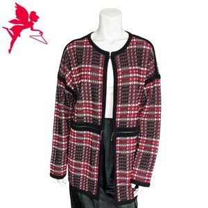 ST. JOHN  Diamond Plaid Cardigan
